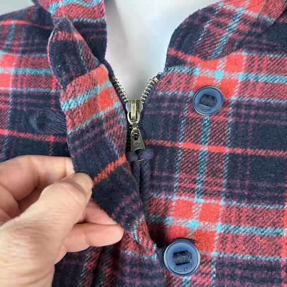 Billabong jacket women's small buffalo plaid grunge y2k quilted hood vintage - Picture 6 of 15